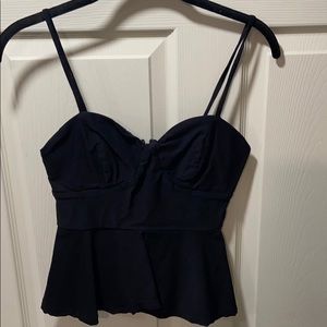 Charlotte Russe Black Peplum Tanktop